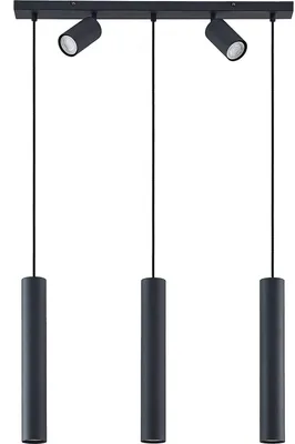 Produktbild von Lindby Hängeleuchte Sanad, 70 cm, 5-flg., schwarz, GU10