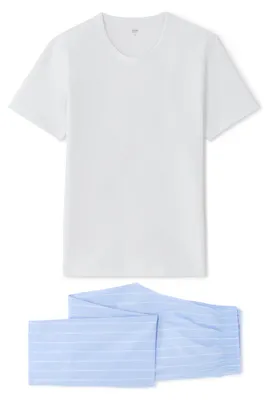 Produktbild von Celio Pipyrblue Herren Pyjama XL, zweiteilig, Baumwolle, gestreifte Popeline-Hose