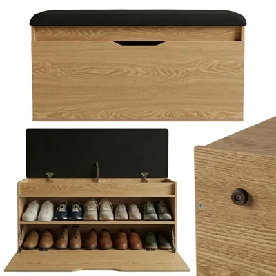 Obrázek produktu pro Botník s sedákem a úložným prostorem TORI, 100 x 50 x 35 cm, hnědá