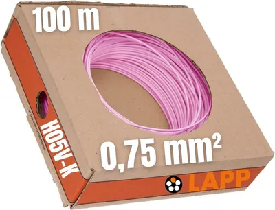 Immagine prodotto di LAPP 4510082 Litze H05V-K 1 x 0.75 mm² Rosa 100 m (4510082)