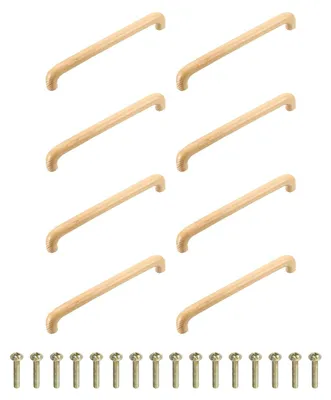 8 Holz-Schubladengriffe, 192 mm Lochabstand, 208x12x32 mm