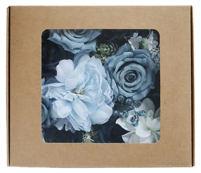 Immagine prodotto di Confezione regalo con fiori artificiali, matrimonio, San Valentino, compleanno, casa, bouquet, Haze Blue