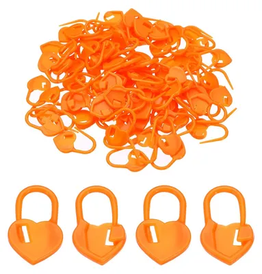 100 Häkelnadel-Maschenmarkierer, Kunststoff, orange, 23x13 mm