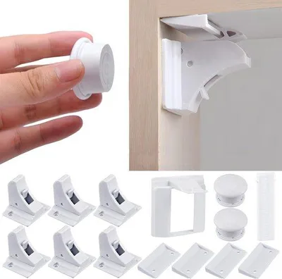 Produktbild von Famanu Kindersicherungsschloss 6 Stück + 2 magnetische Schlüssel - ohne Bohren