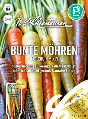 Produktbild von Bunte Möhren Harlequin Mix F1 | Möhrensamen von N.L. Chrestensen