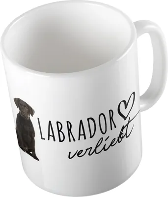 Produktbild von Huuraa Kaffeetasse Labrador Geschenk Tasse Weiß 330ml Labrador Präsent