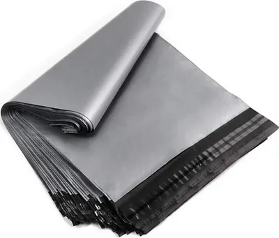 Obrázek produktu pro 50 kusů samolepicích fóliových poštovních sáčků | 350 x 450 mm poštovní sáčky šedé se samolepicí pečetí | 35 x 45 cm neprůhledné plastové poštovní sáčky na oděvy a textilie