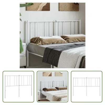 Obrázok produktu pre The Living Store Čelo postele kovové biele 135 cm