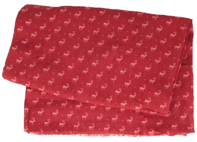 Trachtenschal mit Hirsch-Print von Hut-Breiter in rot