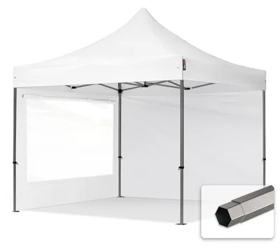 Image de TOOLPORT 3x3 m Tonnelle pliante Acier, PES 750, côtés panoramiques, blanc
