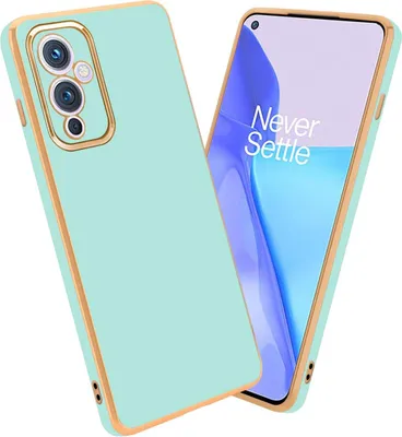 Produktbild von Cadorabo Schutzhülle für OnePlus 9 in Glossy Mint Grün - Gold Hülle flexibles TPU Silikon Cover Kameraschutz