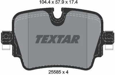 Produktbild von TEXTAR Bremsbeläge Satz Hinten für JAGUAR XJ (X35, J12, J24) 2558501