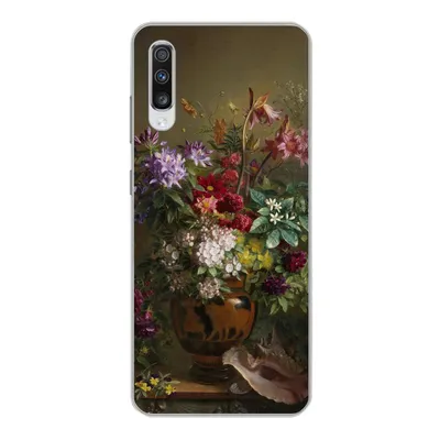 Produktbild von MuchoWow® Handyhülle Schutzhülle Hülle für Samsung Galaxy A70 Stilleben mit Blumen in einer griechischen Vase - Alte Meister - Kunst Silikon Softcase Handy Hülle - Schutzhaube