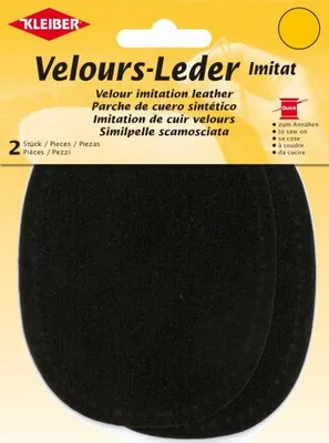 Produktbild von KLEIBER Velour-Kunstleder 100 x 130 mm dunkelbraun 2 Stück
