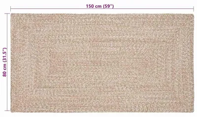 Immagine prodotto di Tappeti vidaXL Naturale e Bianco 80 x 150 cm Juta