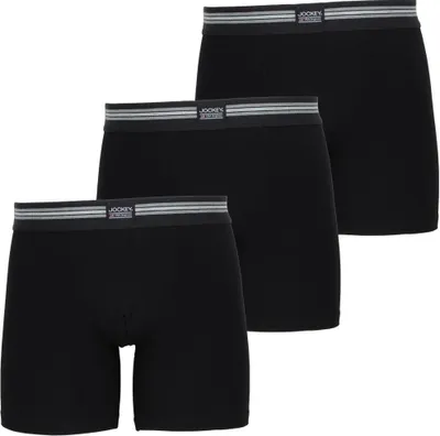 Produktbild von JOCKEY 3P Boxershorts etwas länger am Bein 3 x schwarz L