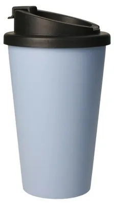 Immagine prodotto di Tazza da caffè biologica "Premium Deluxe" - Tazza termica in plastica biologica senza BPA con chiusura a 2 componenti - Tazza isolata da 350 ml da portare con sé  Germany - fiordaliso