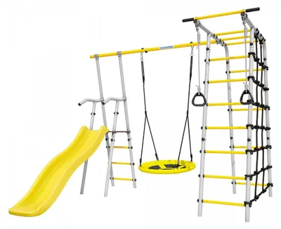 Immagine prodotto di Area giochi per l'esterno, modello "Małpka" giallo - Bocianie Gniazdo