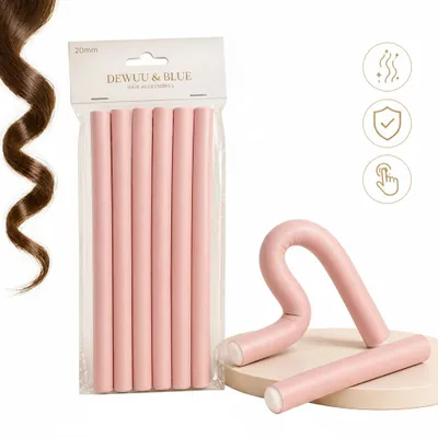Image de Bigoudis en mousse 6 pièces 20 mm pour boucles et ondulations sans chaleur XXL, Image générée par une IA