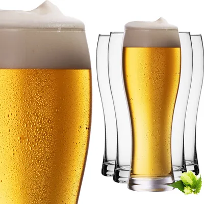 Produktbild von IMPERIAL Weizengläser aus Glas 500ml (max. 700ml) Set 6 Stück Spülmaschinenfest Biergläser 0,7L Weißbierglas
