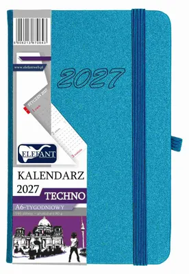 Obrázek produktu pro Knižní kalendář Techno 2027, formát A6, týdenní, barva tyrkysová