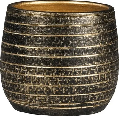 Produktbild von Übertopf innen Passion for Pottery Solano Ton Ø 29 cm H 26 cm schwarz/gold