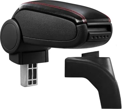Zdjęcie produktu dla Podłokietnik środkowy MAL pokrowiec skórzany czarny / czerwony do VW Golf 5 V / Jetta