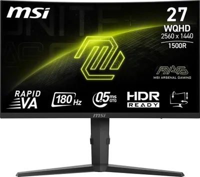 Produktbild von MSI MAG 275CQPFDE Gaming Monitor - QHD Cuved Panel 180Hz 0.5ms - Flachbildschirm (TFT/LCD) - 27"