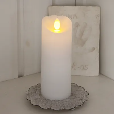 Produktbild von Best Season LED-Wachskerze "Glow Flame" Farbe: weiss flack. Flamme, ca. 15 x 5,5 cm, Timer, Batterie, 068-44