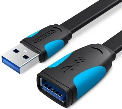 Produktbild von Vention Vas-A13-B150 1.5M Flaches Usb3.0 Verlängerungskabel Schwarz