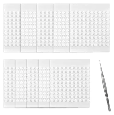 Produktbild von 10 Stück Doppelseitige Klebepunkte, 6x0.5mm Foto Klebepads, Rund Transparente Aufkleber Keine Spuren Selbstklebende Klebepunkte für Poster, Papier, Bürobedarf, DIY Basteln(Mit 1 Clip)