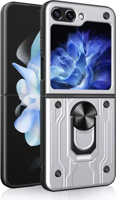 Zdjęcie produktu dla Pokrowiec König Design kompatybilny z Samsung Galaxy Z Flip5 - plastikowe, miękkie etui na telefon - biały