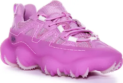 Produktbild von Diesel Damen S Prototype P1 W Utility Layered Mesh Rubber Cage Leder Mesh Sneaker in Lila – 5 Großbritannien - 38 EU - 6 US / Lila