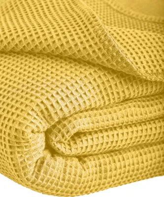 Produktbild von Waffelpique-Decke Wohndecke Sommerdecke la Diva mit Ziersticheinfassung
