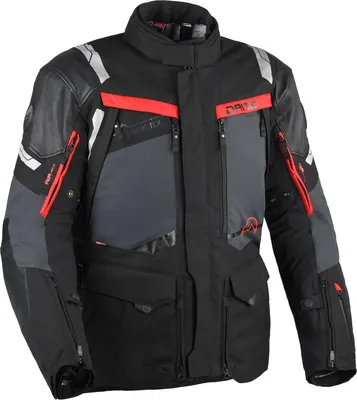 Produktbild von DANE Eventyr Gore-Tex wasserdichte Motorrad Textiljacke, schwarz/grau/rot, 2XL