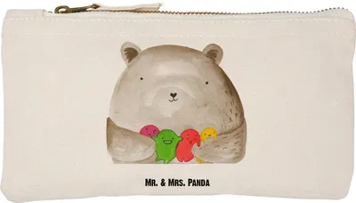 Produktbild von Mr. & Mrs. Panda Kulturtasche Bär Gefühl Größe S Klein - Weiß - Geschenk, Durchgedreht, Verrückt, Federmappe, Pouch, Teddy, Etui, Make-Up Tasche, beauty case, Federtasche