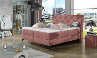 Obrázok produktu pre Kontinentálna posteľ s úložným priestorom 160x200 TORVIRO - ružová