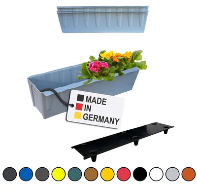 Image de BURI 2 inserts de jardinières pour palettes Euro avec tapis d'arrosage | 37,3cm Gris | Jardinière pour palette Euro | Balconnière | Pot de fleurs | en plastique solide | Germany