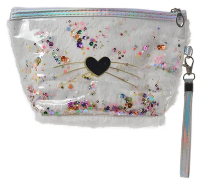 Imagen del producto de Cartera de mano para mujer Clayre & Eef, diseño de corazón, 23x13 cm, color blanco, fabricada en poliuretano