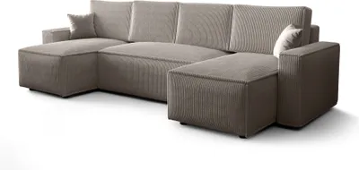 Obrázok produktu pre FURMEB AMBRO Rohov pohovka v tvare U s funkciou spania 300x143x85cm Vanilka