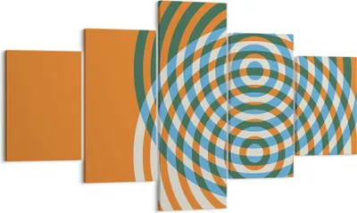 Produktbild von Bild auf Leinwand - Leinwandbild - 5 Teile - Abstraktion Modern Kreise - 125x70cm - Wand Bild - Wanddeko - Wandbilder - Leinwanddruck - Bilder - Wanddekoration - Leinwand bilder - EA125x70-4448