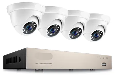 Imagen del producto de Kit de cámaras de seguridad - Cámara CCTV - Cámara tipo domo - Cámara de vigilancia - Videovigilancia - 8 canales, resolución HD de 5MP