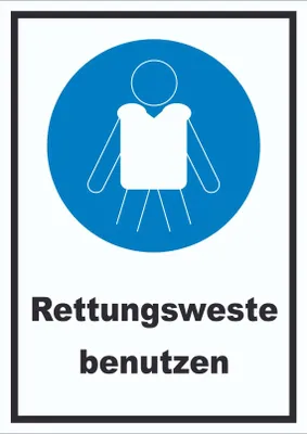Produktbild von Rettungsweste benutzen Schild A6 (105x148mm)