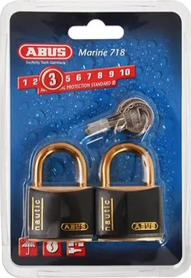 Zdjęcie produktu dla Kłódki ABUS 718/40 Twins C ze stali nierdzewnej (2 szt.) z identycznym kluczem, mosiądz, opakowanie blister