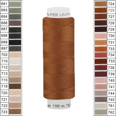 Produktbild von Nähgarn 100m Unipoly 120 Tex14x2 Polyester Nähfaden Nähmaschinengarn Farben 5v6 , Farbe:725