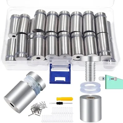 Produktbild von Solidchoice – Set mit 25 Edelstahldistanzhaltern aus Glas, mit Schraubbefestigung