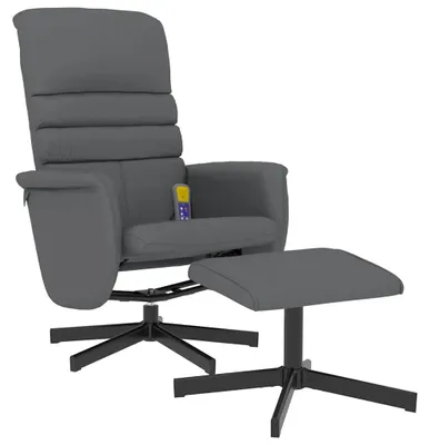 Obrázek produktu pro masážní křeslo vidaXL s podnožkou Grey Imitation Leather