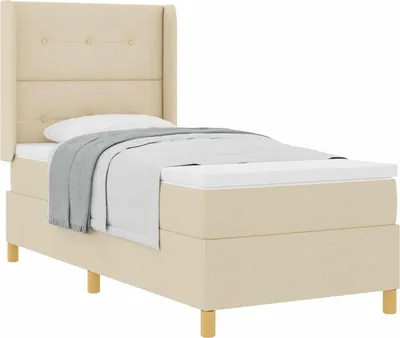 Immagine prodotto di vidaXL Letto a molle inscatolate con testiera crema 90 x 190 cm in tessuto