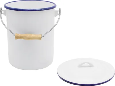Produktbild von KARL KRÜGER odpadkový koš s víkem smaltovaný bílý 3l