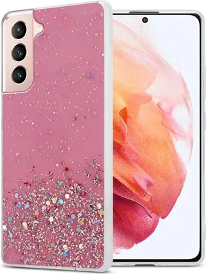 Produktbild von Cadorabo Hülle für Samsung Galaxy S21 5G Schutz Hülle in Rosa Handyhülle TPU Etui Glitter Cover Case Glitzer